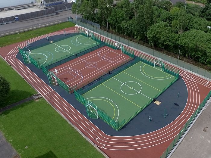 Sports court and pitch